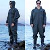 QTDZ Outdoor Waterproof Waders with Rain Hood, Non-Slip PVC Boots, EU 46 view 4