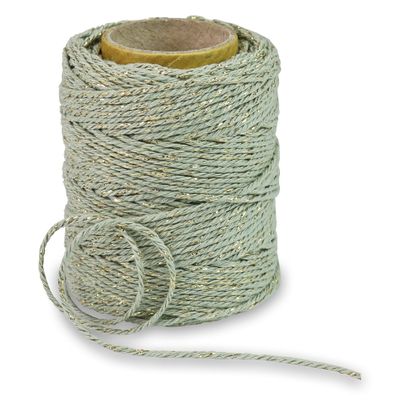 PRSENT CHRISTMASTWIST Decorative Cord, Vintage Green/Gold, 50 m, 2 mm