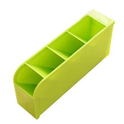 Green Plastic Storage Box with 4 Compartments