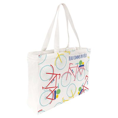 Draeger Paris Bicycle Tote Bag “Beau comme un vélo” (French) – Lightweight, Durable & Ultra-Soft
