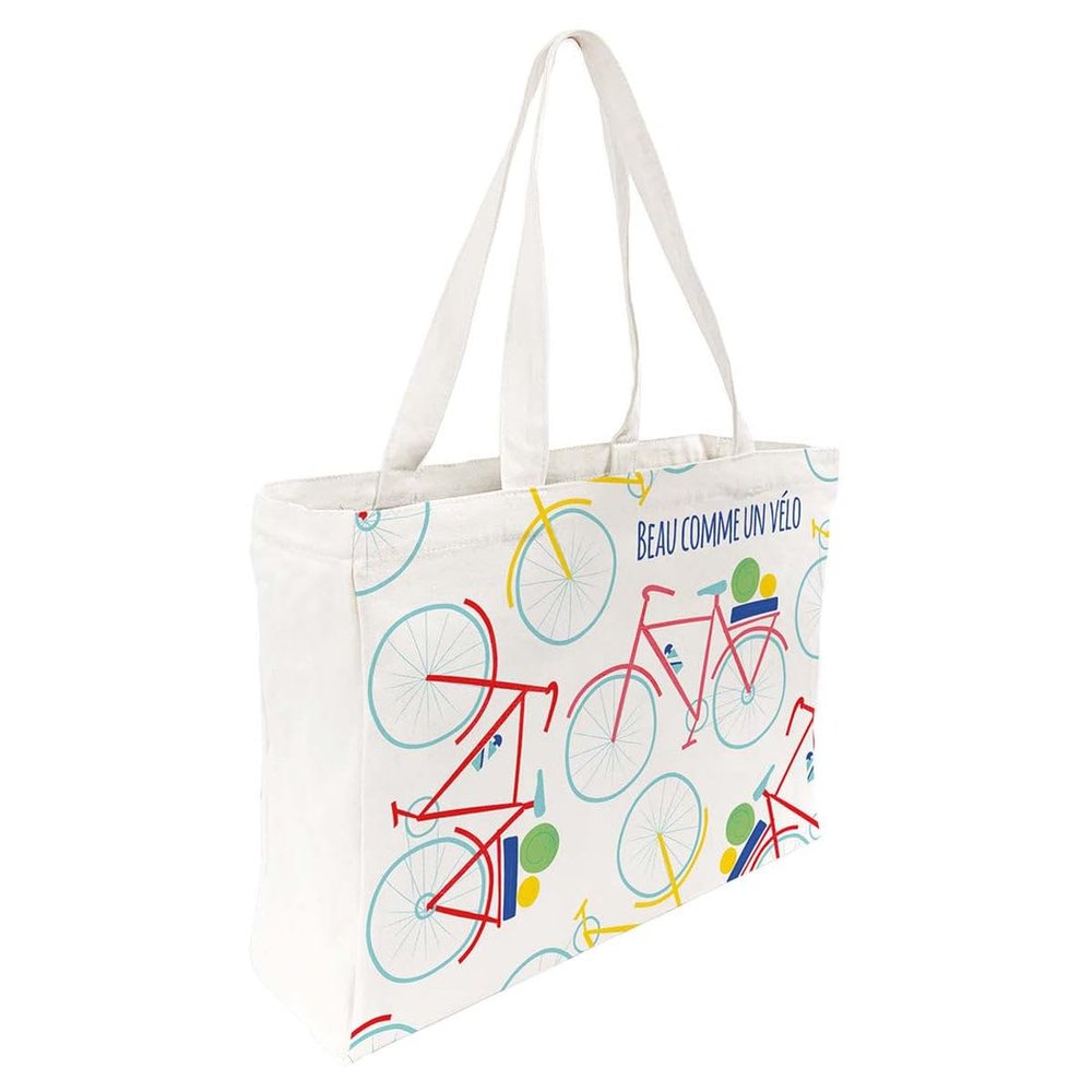 Draeger Paris Bicycle Tote Bag “Beau comme un vélo” (French) – Lightweight, Durable & Ultra-Soft