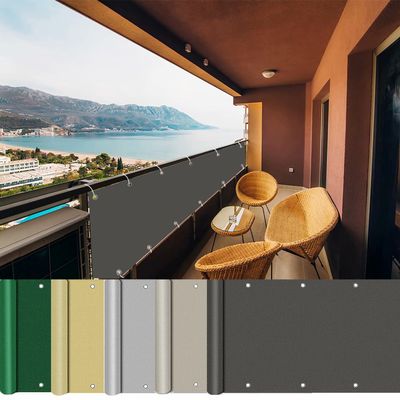 AEREY Balcony Privacy Screen 110 x 850 cm with Eyelets and Cord, Anthracite