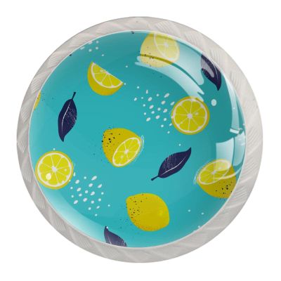 Drawer Pulls with Lemon Leaves, 4-Pack