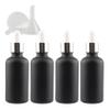 TIANZD 4-Pack 50 ml Matte Black Glass Dropper Bottles with Glass Pipettes and Silver Screw Caps view 1