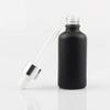TIANZD 4-Pack 50 ml Matte Black Glass Dropper Bottles with Glass Pipettes and Silver Screw Caps view 2