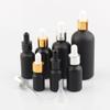 TIANZD 4-Pack 50 ml Matte Black Glass Dropper Bottles with Glass Pipettes and Silver Screw Caps view 4