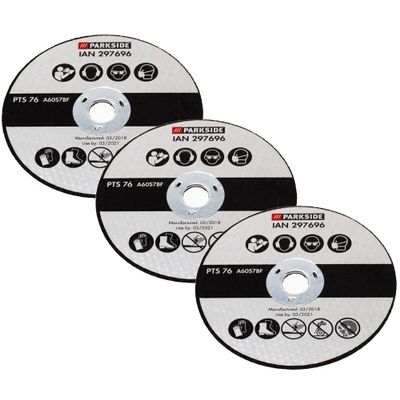 Parkside Cutting Disc Set for PWSA 12 B1 Cordless Angle Grinder, 3-Piece