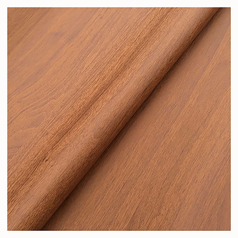 Yimihua Faux Leather Fabric with Wood-Grain Texture, Brown