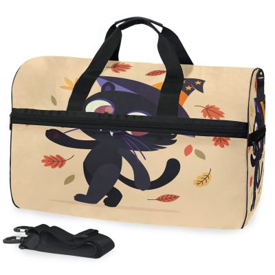 Sea Cat Art Sports Duffel Bag with Shoe Compartment