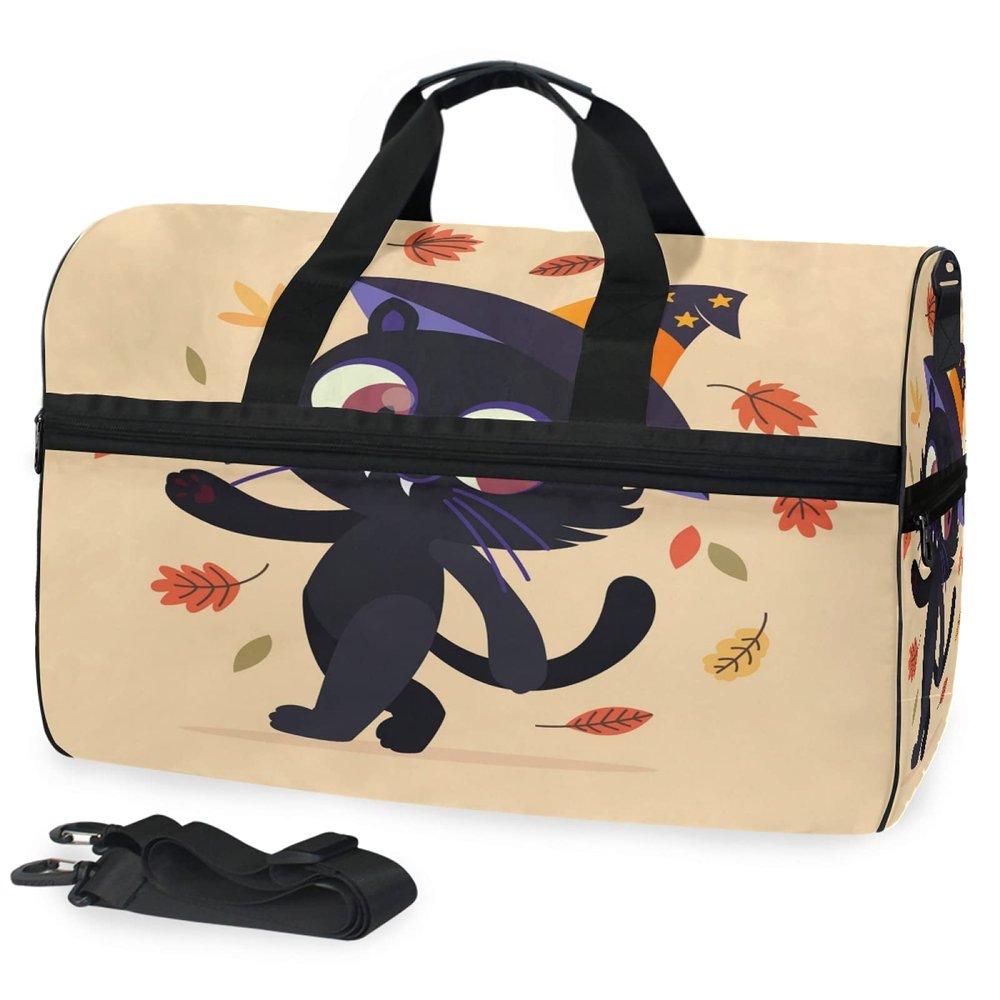 Sea Cat Art Sports Duffel Bag with Shoe Compartment
