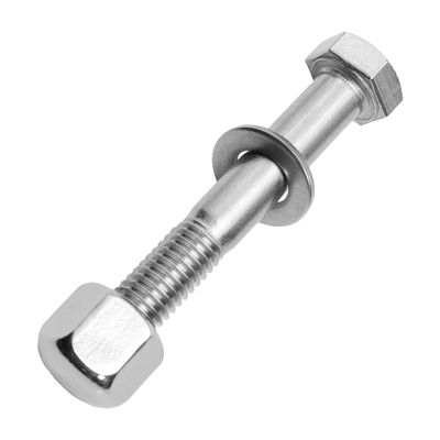 M16 x 200 mm Hex Bolts with Partial Thread, Low-Profile Cap Nuts & Washers, A2 Stainless Steel, 20 Pieces | MESAROS