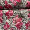 Chiffon Fabric by the Meter, Roses on Lace, Fuchsia view 2