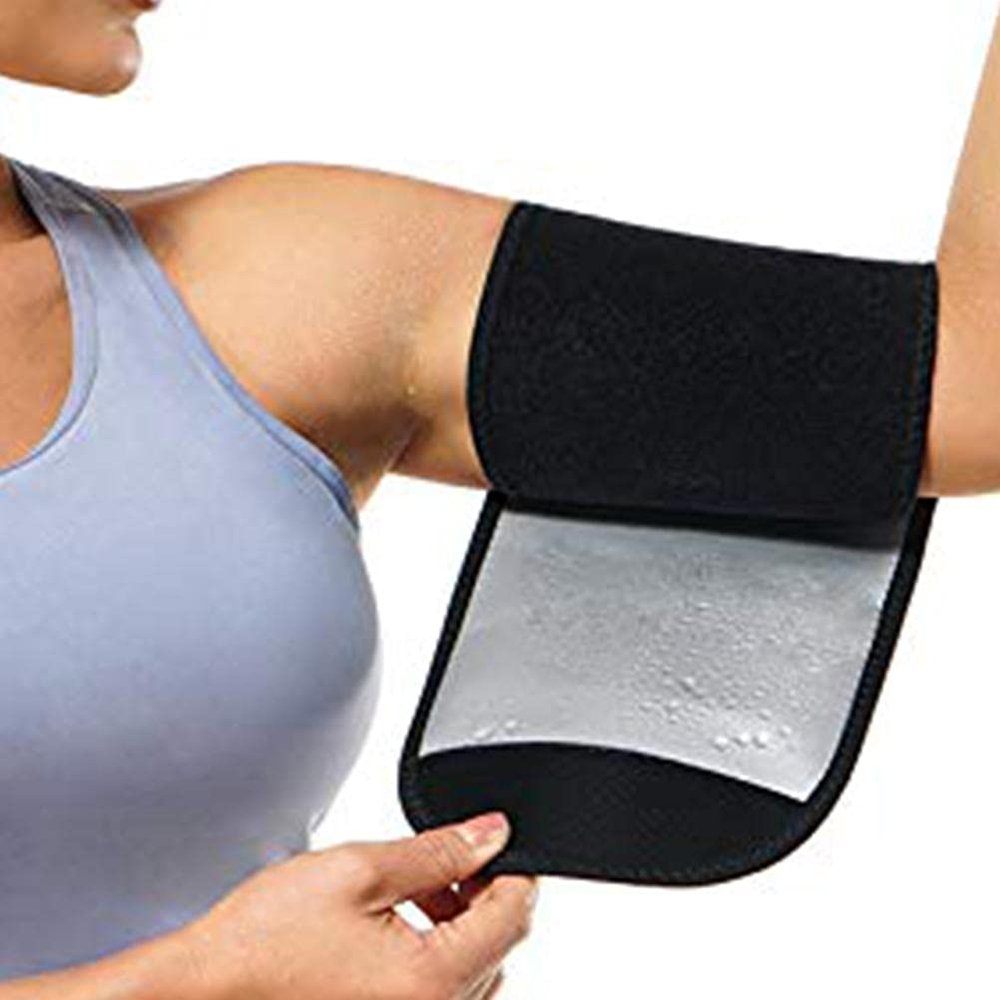 BICBLL 1 Pair Arm Trimmers for Women, Sauna Sweat Bands, Elbow Wraps, Adjustable Arm Trainers for Sports and Workouts