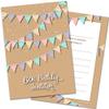 Olivia Samuel 60th Birthday Party Invitations, Pastel Bunting, Postcard Style, Write-In, 20 Pack view 1