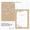 Olivia Samuel 60th Birthday Party Invitations, Pastel Bunting, Postcard Style, Write-In, 20 Pack view 2