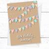 Olivia Samuel 60th Birthday Party Invitations, Pastel Bunting, Postcard Style, Write-In, 20 Pack view 4