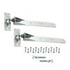 Infinity Decor Adjustable Hook and Strap Gate Hinge Set for Garden and Garage Gates, Black Galvanized, 24 in view 1