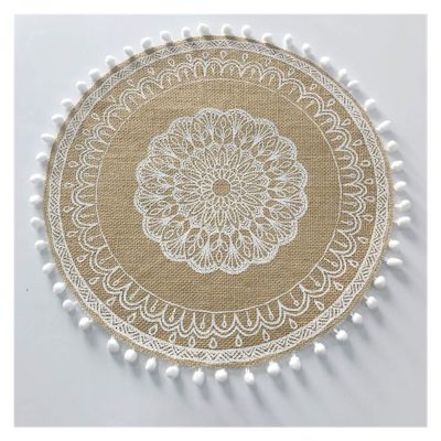 LIANYG Round Heat-Insulating Dining Table Mat, 38 cm, Color H