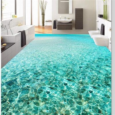 Custom 3D Seawater Ripple Floor Decal, 150 x 105 cm