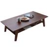 Sywlwxkq Multifunctional Natural Wood Low Table with Storage Shelf view 1