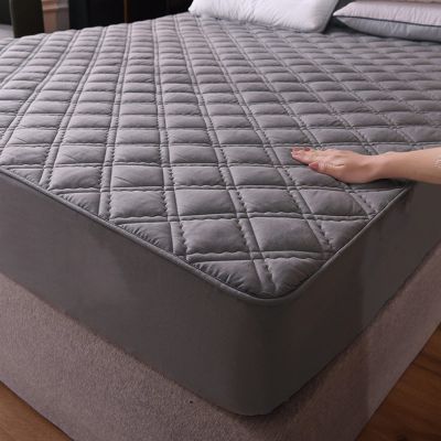 YUDEYU Gray Quilted Cotton Twill Fitted Mattress Protector, 150 x 200 cm, 16–25 cm Height