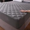 YUDEYU Gray Quilted Cotton Twill Fitted Mattress Protector, 150 x 200 cm, 16–25 cm Height view 1