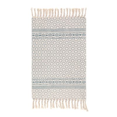 jia cool Styled World Boho Rug with Rug Pad, 60 x 130 cm Printed Bohemian Runner with Tassels