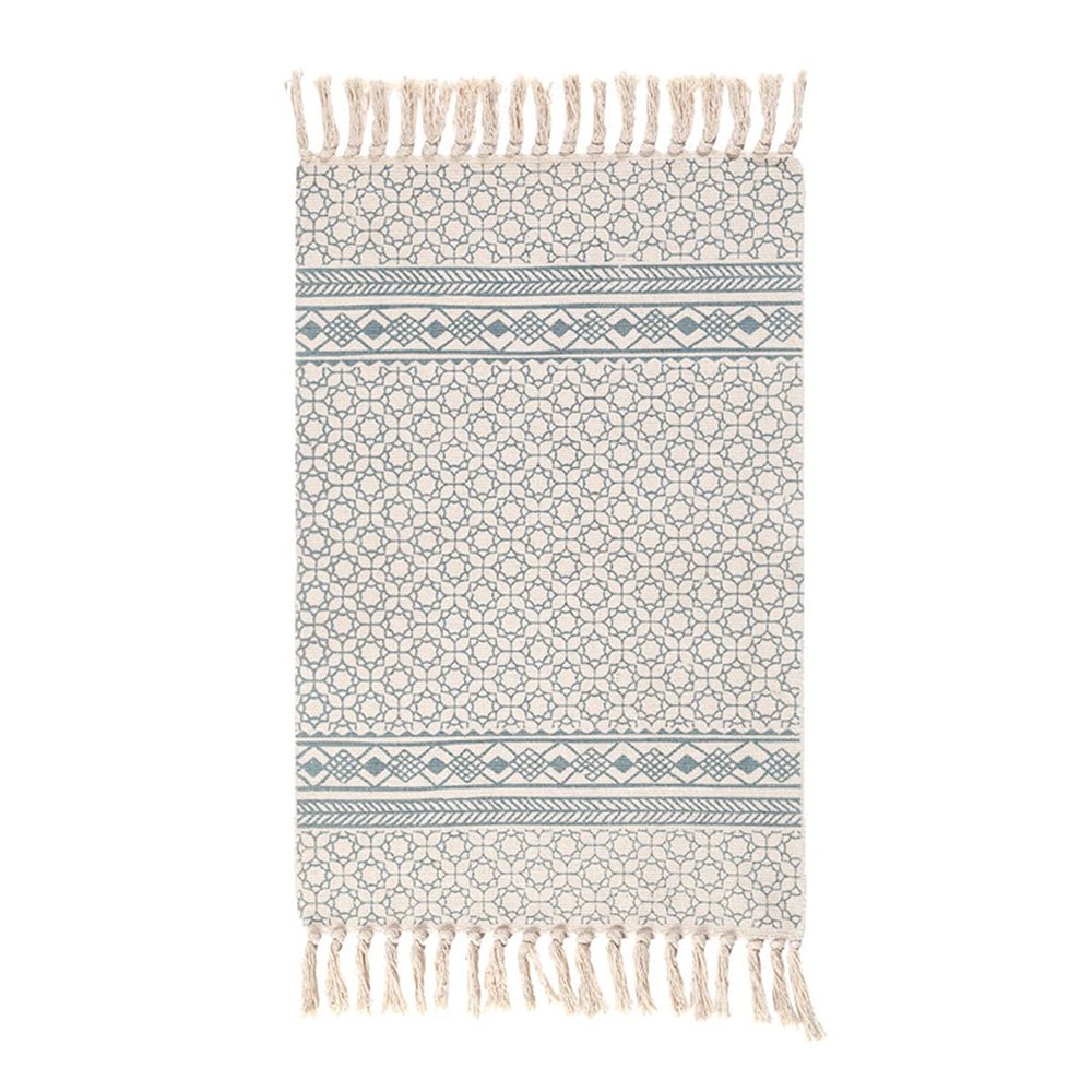 jia cool Styled World Boho Rug with Rug Pad, 60 x 130 cm Printed Bohemian Runner with Tassels