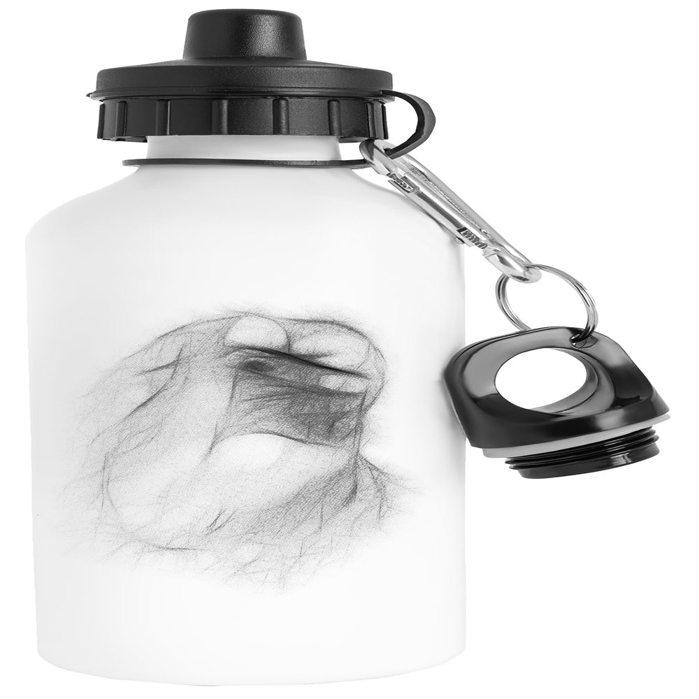 Luxogo A Bright King Water Bottle, Stainless Steel, Traveller White