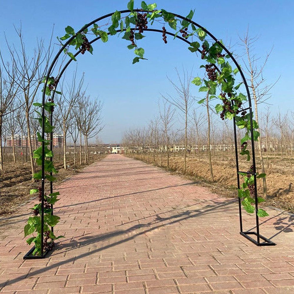 Weather-Resistant Metal Rose Arch with Removable Bases