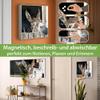 banjado Large Metal Key Cabinet, 30 x 30 cm, Writable, 32 Hooks, White, Left Hinge, Nicki Design view 2