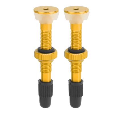 Nunafey Presta Valve Stems for Tubeless Bicycle Tires, 40 mm, Gold