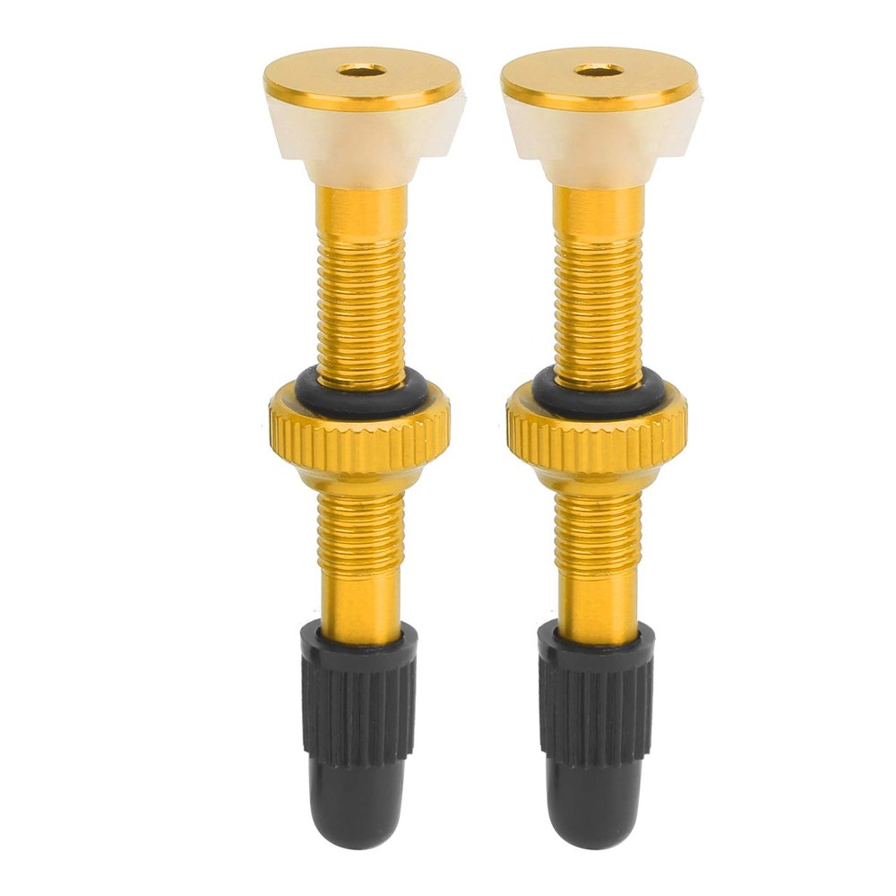 Nunafey Presta Valve Stems for Tubeless Bicycle Tires, 40 mm, Gold