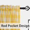 UPOPO Yellow and White Buffalo Check Curtain Panels, 132.1 x 160 cm, 2 Panels view 4