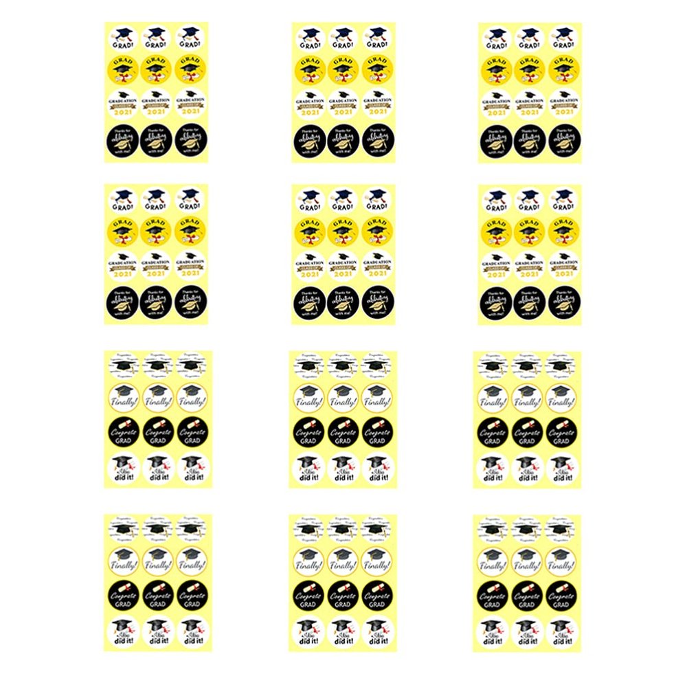 SOIMISS 144-Piece Graduation Party Sticker Set
