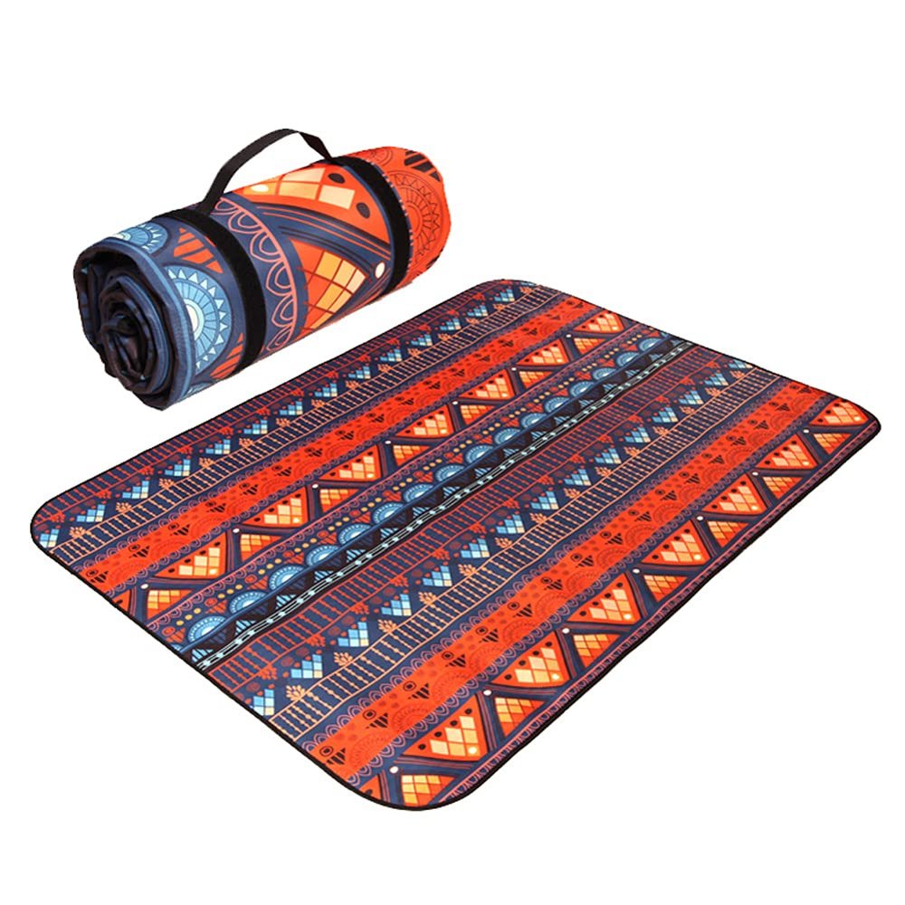 Lightweight Picnic Blanket 200 x 150 cm, 4 mm, Waterproof Retro Pattern, Carry Handle