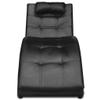 CHAHO Chaise Lounge with Cushion, Black Faux Leather view 3