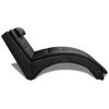 CHAHO Chaise Lounge with Cushion, Black Faux Leather view 4