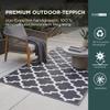 Homescapes NOLA Weatherproof Outdoor Rug, Recycled Polypropylene, Reversible, Black and White, 180 x 270 cm view 2