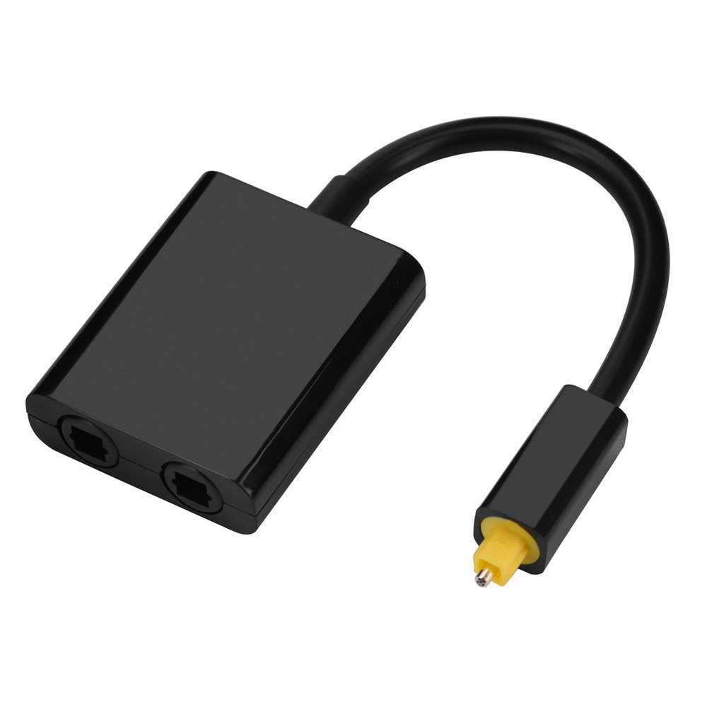 Digital Optical Audio Cable, 1-to-2 Output Optical Audio Splitter Adapter, Black