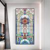 LXDWEI Decorative Privacy Window Film, Multicolor 3D Church Style, Frosted, 90 x 120 cm view 3