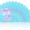 100 Odor-Proof Mylar Bags, Resealable Holographic Packaging Bags with Clear Window, Blue, 14 x 20 cm view 1