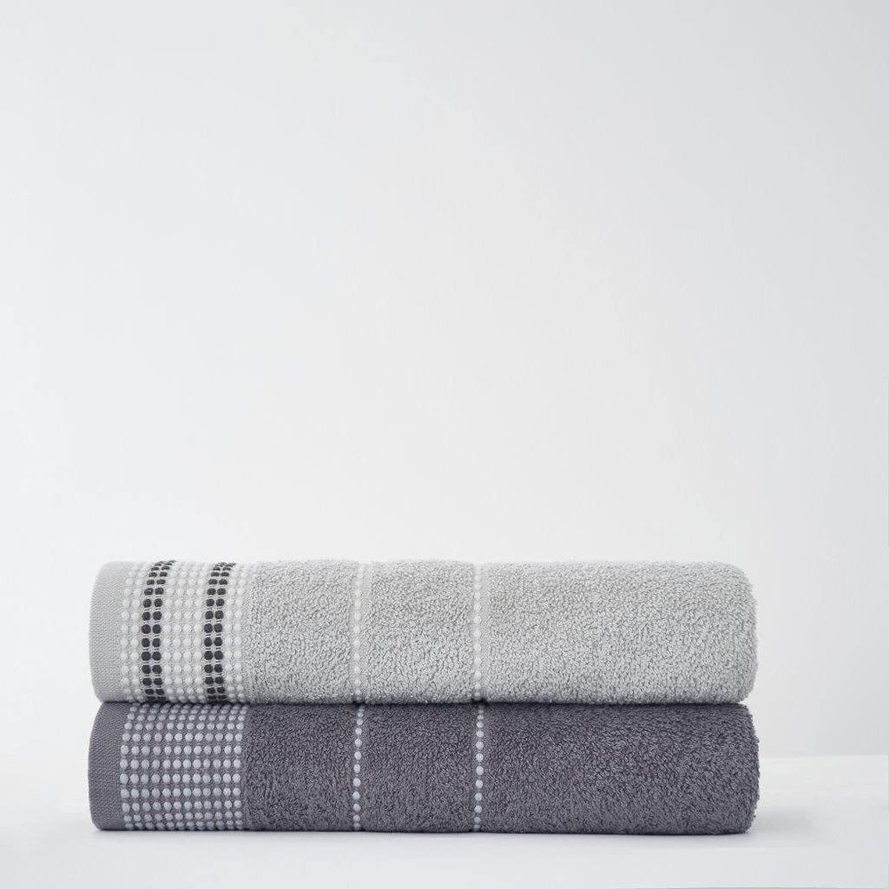 GC GAVENO CAVAILIA Super-Soft Egyptian Cotton Bath Towels, 2-Piece Set, Gray