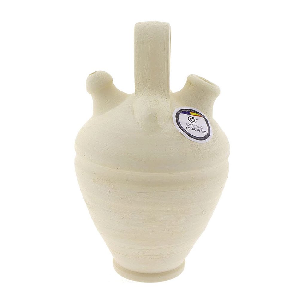 Cermica Rambleña Traditional Clay Botijo for Children, 0.4 L