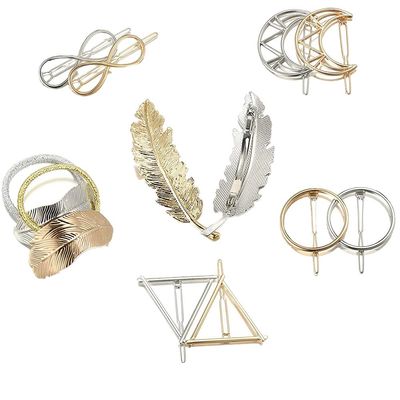 cuhair 12-Piece 3D Retro Metal Hair Clips, Hollow Word Clips, Popular Hair Accessories (12pcs-B)