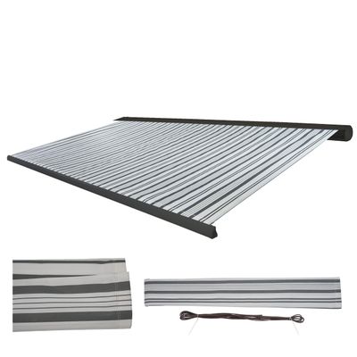 Mendler Replacement Awning Cover T124, Gray-White Polyester