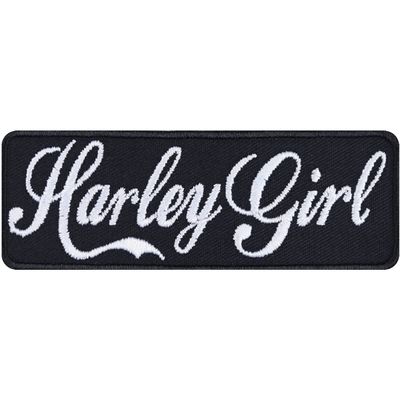HARLEY GIRL Embroidered Iron-On Patch, 100 x 35 mm