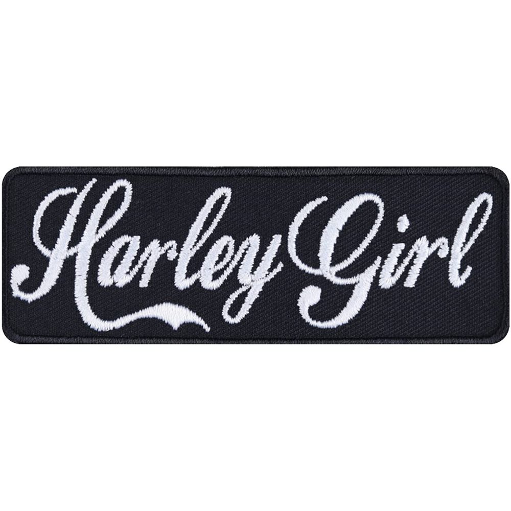HARLEY GIRL Embroidered Iron-On Patch, 100 x 35 mm