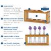 Bamboo Replacement Brush Head Holder, Rectangular, 4 Compartments view 3
