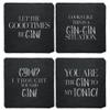 Slate Coaster Set of 4 with Gin Sayings view 1